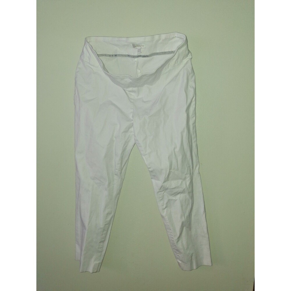 Women's Crown & Ivy White Cropped Pants Stretch Good Condition Size 12